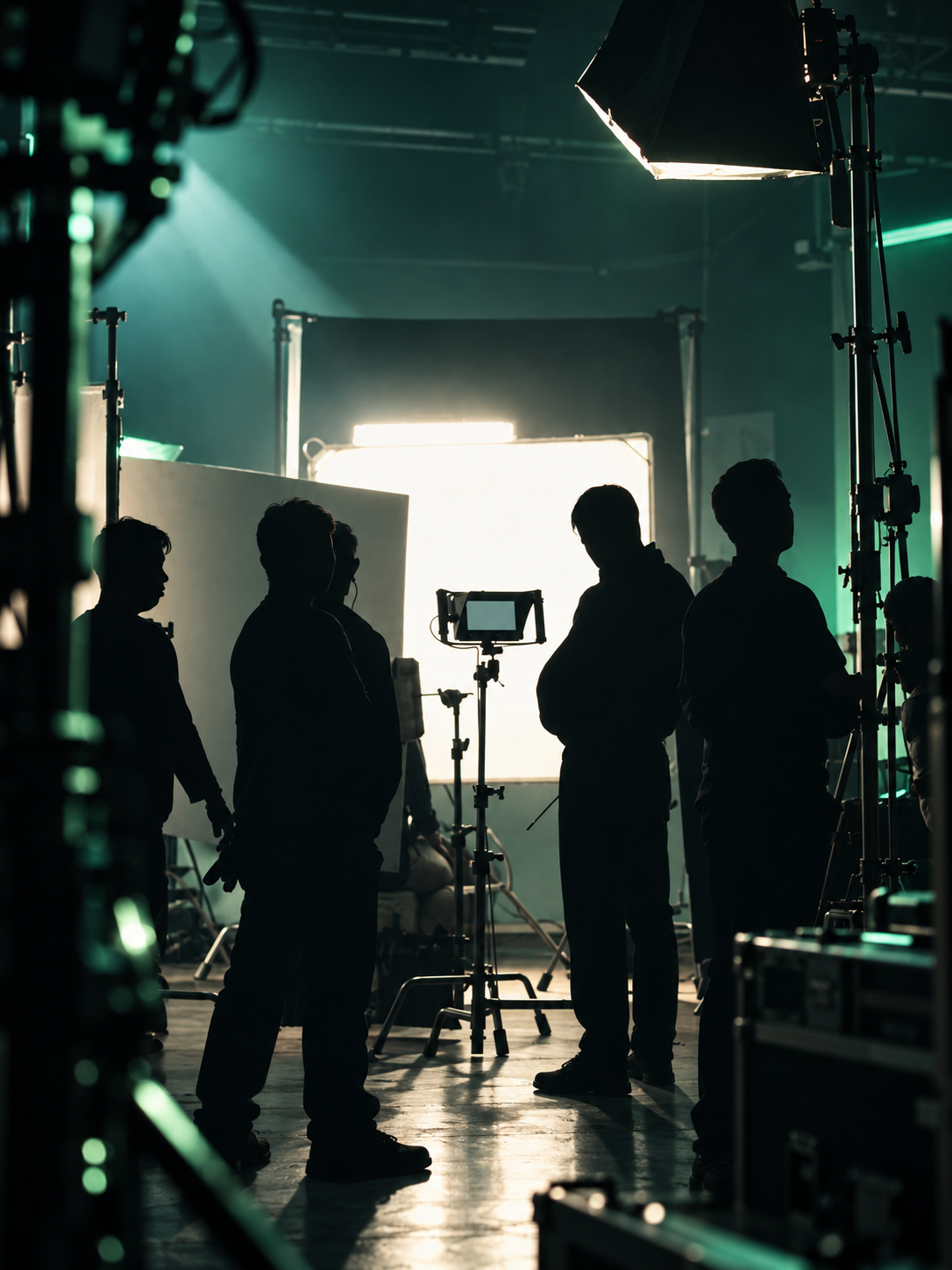 Équipe de production sur un plateau de tournage
