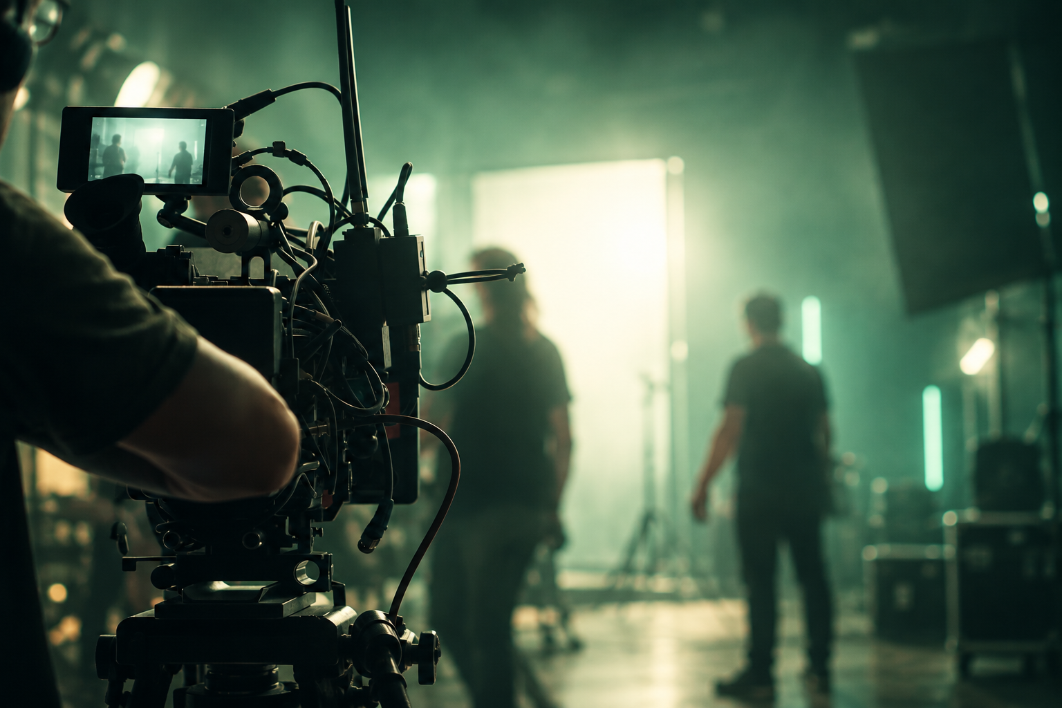 Caméra professionnelle sur un plateau de tournage